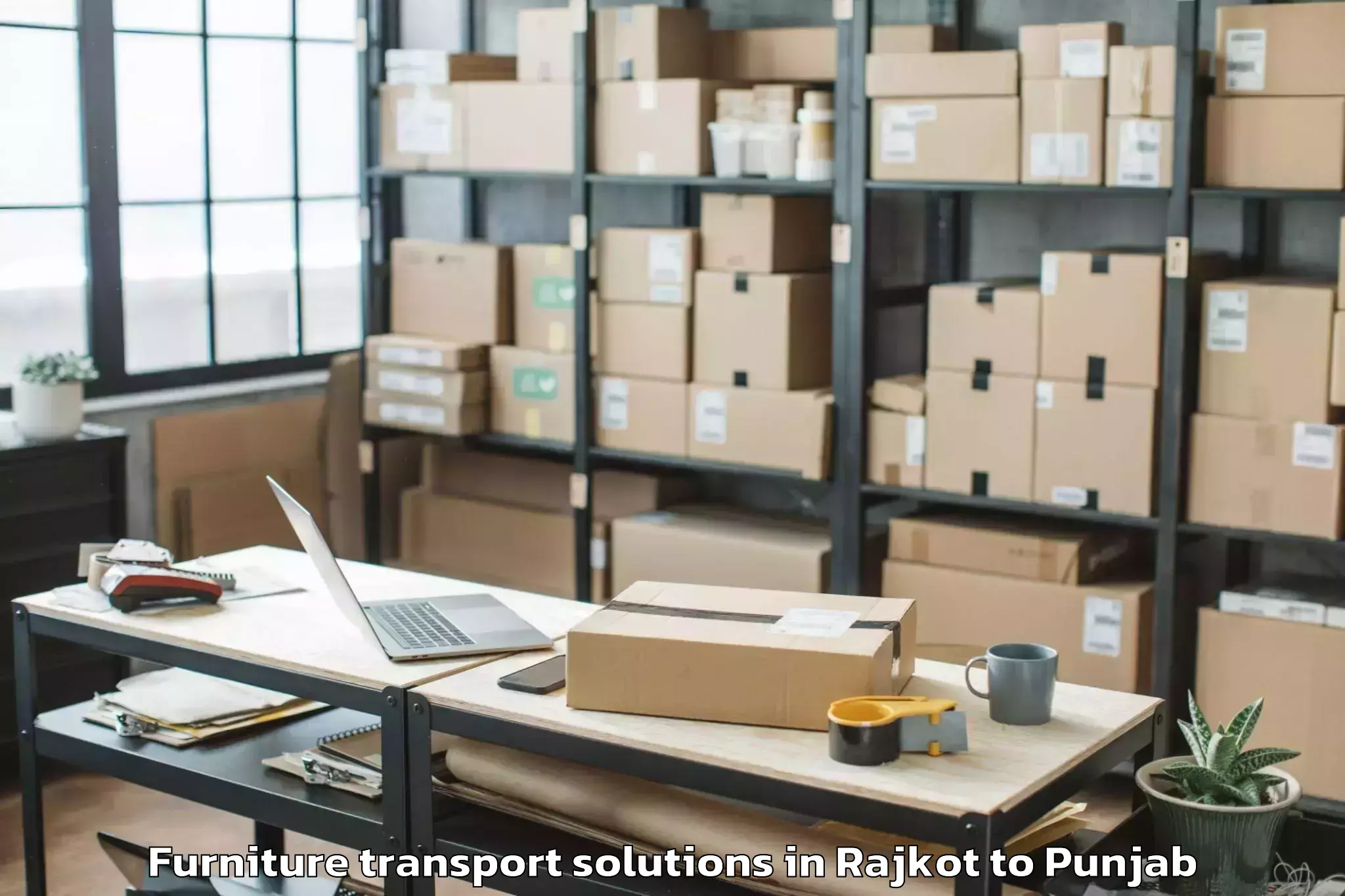 Book Rajkot to Lakhnaur Furniture Transport Solutions Online